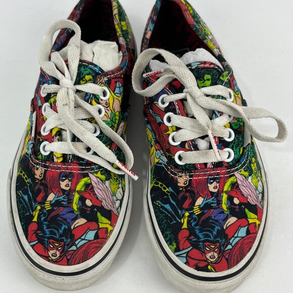 Vans Kids Loafers Size 2 Multicolor Marvel Lace Up Round Toe Flat Heel - Picture 5 of 6